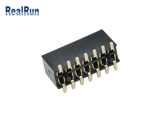 Dual Row 14Pin Board To Board Female Header PA6T 1.27 Mm SMD Header With Post