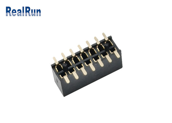 Dual Row 14Pin Board To Board Female Header PA6T 1.27 Mm SMD Header With Post