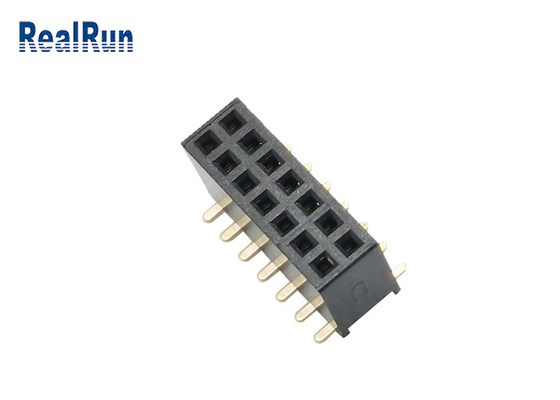 Dual Row 14Pin Board To Board Female Header PA6T 1.27 Mm SMD Header With Post