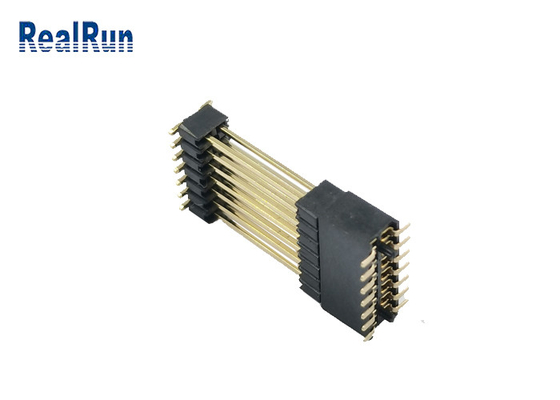 PA6T Male Pin Header Connector Dual 7P SMT Connector Gold Tin Plating
