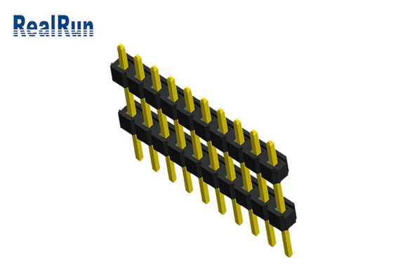 Dual Plastic 10P Male Pin Header Connector 0.1 Inch PA6T PBT PA46 For PCB