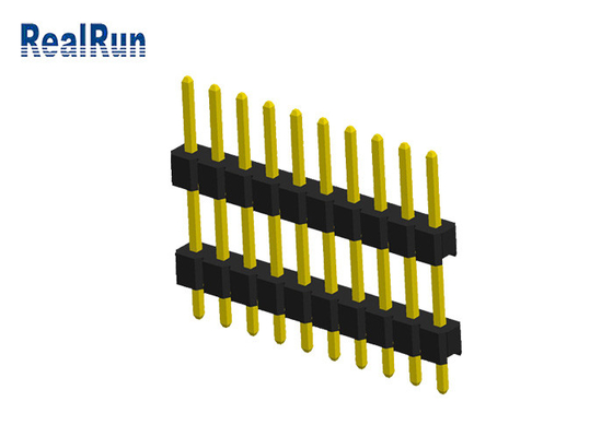 Dual Plastic 10P Male Pin Header Connector 0.1 Inch PA6T PBT PA46 For PCB