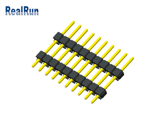 Dual Plastic 10P Male Pin Header Connector 0.1 Inch PA6T PBT PA46 For PCB
