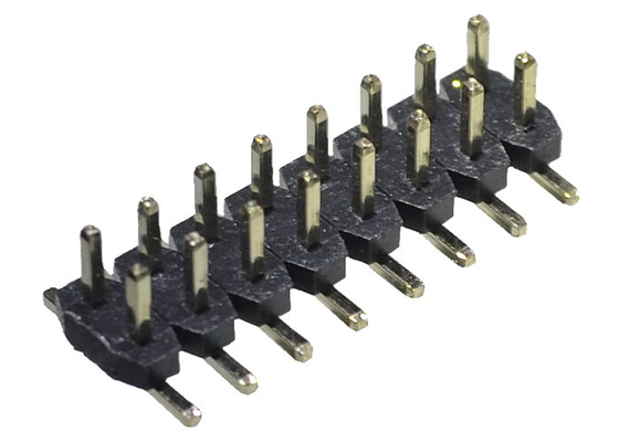 SMT SMD Type 2.0 Mm Pitch Header 2*8P PA6T PA9T PBT Black Tin Plated For PCB