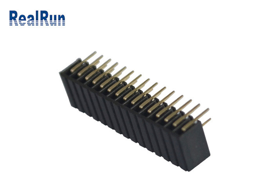 Right Angle Type Female Pin Header Connector ISO9001 PA6T Dual Row 30 Position
