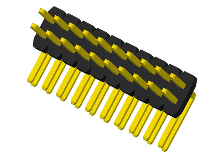 Double Row 1.27 Mm Pin Header Connector Right Angle Type 20 Pin Header 2x10