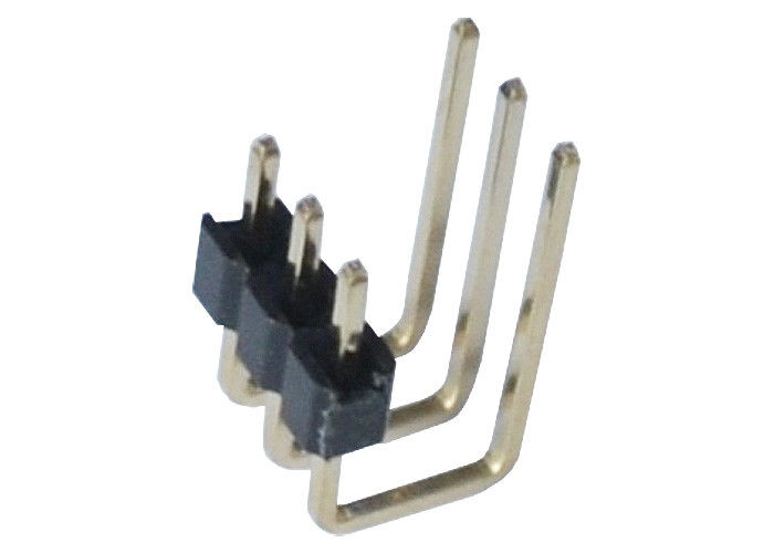 2.0mm 3 Pin Single Row Pin Header 90 Degree U Type Connector Side Plastic