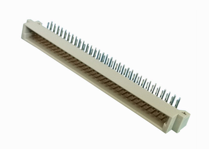 Male DIN 41612 Pcb Pin Connector 2X32 Pin Right Angle Type Beige Color
