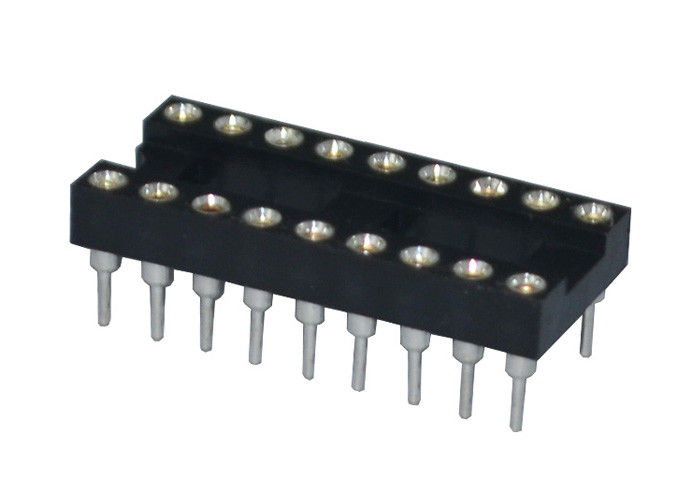 Round Hole 2.54mm IC Socket 18P Straight Pin Header Connector 180 Degree