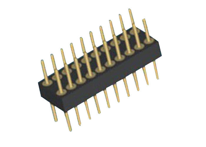 180 Degree Pin Header Connector 2.54mm Pitch PA9T Black Two Row DIP Type