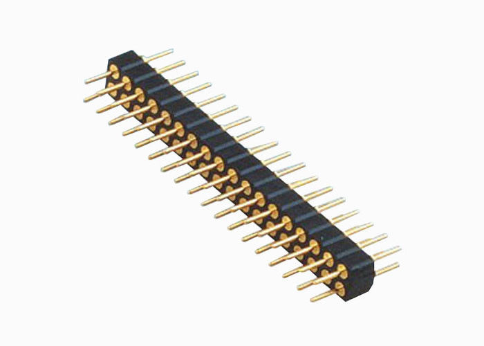 Pcb Connectors DIP Male Round Female Pin Header 2.0mm Pitch Dual Row Brass Contact Material