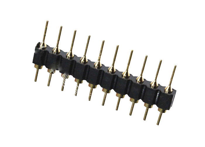 2.54mm Through Hole Pin Header Single Row 180 Degree DIP Type 10 Pin Connector