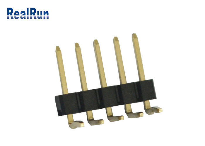 3A 5P PA6T PBT LCP SMT Pin Header 2.54mm Single Row Right Angle UL94V-0
