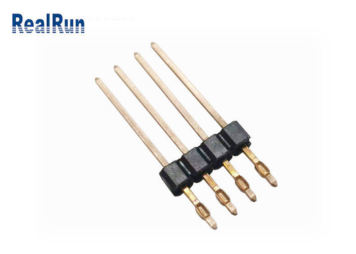 PA6T Brass PBT LCP Press Fit Pcb Pin Header 2.54mm Straight DIP Male Header Connector