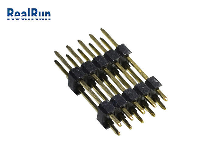 0.75A PBT Pin Header Connecto UL94V-0 Brass Double Row 2.54mm SGS
