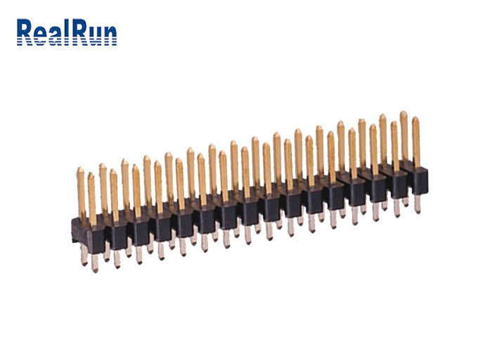 Brass PA6T 180° Straight Pin Header Connector 2.54mm UL94V-0 Double Row