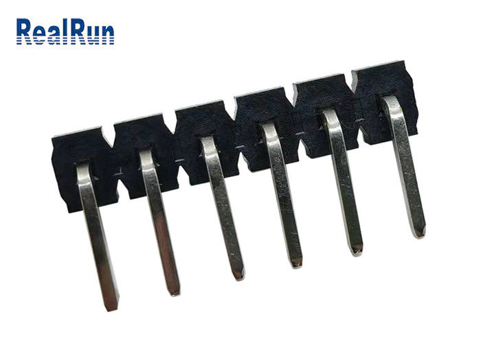 Black 7A LCP Brass Pcb Header Connector 90 Degree Bend PA6T Insulator