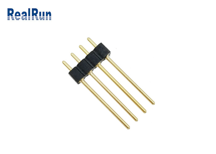 2.54mm Round Female Pin Header 4 Pin Gold Plated H3.0 Straight PCB Dip Solder