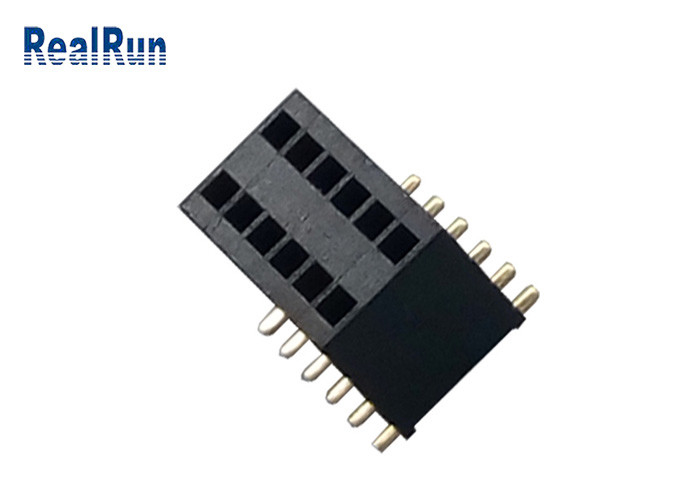 PA6T Female Header Connector 1.27mm Pitch SMD Type Phosphor Copper Contact