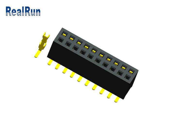 1.27 Mm Pitch Female Header Socket Double Row SMT 20 Pin Female Header