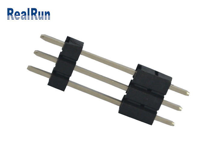 PA6T Brass PCB Pin Header 3 Pin 3A 180 Degree Straight Single Row Header Connector