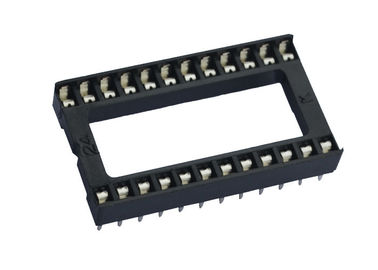 Black IC Socket DIP Square Hole Row Of Pitch 15.24mm PCB Board Connector